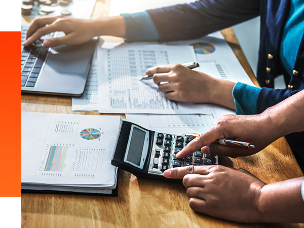 two accountants analyzing numbers